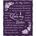 thumbnail image 2 of Sisters Gifts from Sister Blanket, Birthday Gifts for Sister, Graduation Gifts for Sister from Brother, for Sister Sided Printed Throw Blanket 50"x60" (Purple), 2 of 6