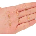 thumbnail image 3 of 18K Gold Plated Earring Hooks 18x18mm 80pcs with Beads for Jewelry Making Findings, 3 of 5