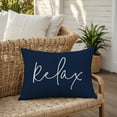 thumbnail image 5 of Creative Products Relax Thin Script Navy 14x20 Indoor / Outdoor Pillow, 5 of 8