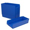 Akro-Mils 30158 Plastic Nesting Shelf Bin Storage Box, 18" Deep, Blue - Set of 12