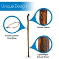 thumbnail image 3 of RMS Natural Wood Walking Stick - 48" Handcrafted Wooden Hiking Stick and Trekking Pole with Wrist Strap (Smooth Handle), 3 of 7