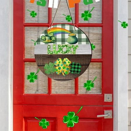 

St. Patricks Day Wooden Hanging Sign Living Room Holiday Home Decoration Wooden Sign Pendant Green