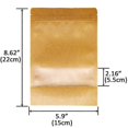 thumbnail image 4 of 100pcs 10x15cm Self-sealing Kraft Paper Bag With Window Resealable Kraft Stand Up Pouches Kraft Zip Lock Food Storage, 4 of 5