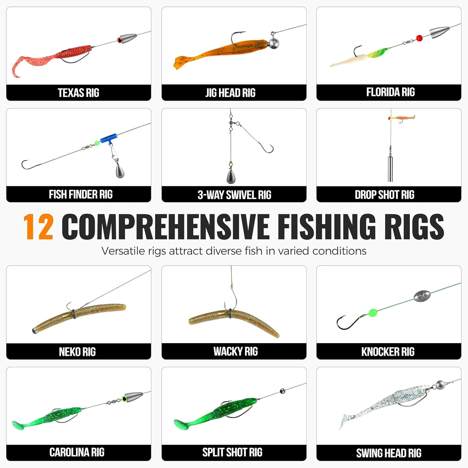 MRSXXNTY 397pcs Fishing Accessories Kit, Organized Fishing Tackle Box with Tackle Included, Fishing Hooks, Fishing Weights Sinkers, Swivels, Beads, Fishing Gear Set Equipment for Bass Trout
