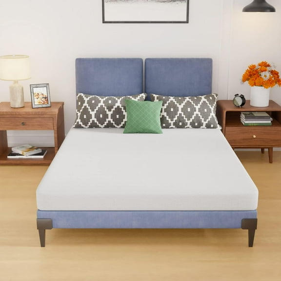 Wubio 5 Inch Gel Memory Foam Mattress Medium Firm Mattresses CertiPUR-US Certified Bed-in-a-Box Pressure Relieving Full Size,Fiberglass Free,White