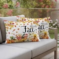 thumbnail image 4 of Hello Fall Outdoor Pillow Covers 20"x12" Set of 2,Waterproof Throw Pillow Covers for Patio Furniture,Orange Pumpkins Thanksgiving Maple Leaf Decorative Cushion Pillowcases for Garden Porch Couch Sofa, 4 of 9