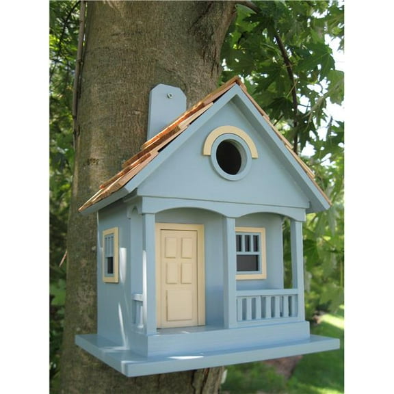 Pacific Grove Birdhouse - Light Blue With Yellow