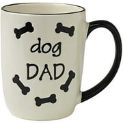 PetRageous 13069 Dog Dad Stoneware Mug 4-Inch Diameter and 5-Inch Tall Mug with 24-Ounce Capacity and Dishwasher and Microwave Safe, Natural, Off-White