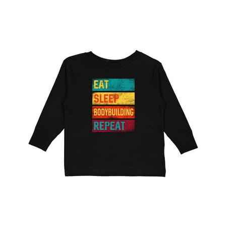 

Inktastic Weightlifting Bodybuilder Eat Sleep Bodybuilding Gift Toddler Boy or Toddler Girl Long Sleeve T-Shirt