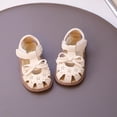 thumbnail image 6 of Mgmyaa Girls Vacation Crib Shoes with Bow Hook & Loop Peep Toe Adjustable Straps Flat Heel for Babies & Little Kids Ages 0-3.5, 6 of 8