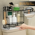 thumbnail image 4 of Over The Toilet 2-Tier Storage Shelf Organizer Metal Basket with Paper Towel Holder, 4 of 8