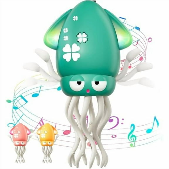 Electric Dancing Octopus Baby Toy,with Automatic Obstacle Avoidance Sensor,Upright & Crawling Modes,Rechargeable Magic Dancing Music Squid for Kids Ages 3-7,Fun Birthday Gift for Boy Girl (Green)