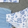 thumbnail image 4 of Ccpelsie Girls Swimwear Ruffle-Trim Tankini Swimsuit Set Swimsuit Skirt Cute Sweet Swimwear（Light Blue,9-10 Years), 4 of 5