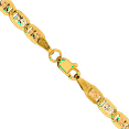 thumbnail image 3 of 14K Solid 3.8mm Tri Color Pink White Yellow Gold Valentino Chain Bracelet, 3 of 4