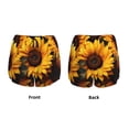 thumbnail image 3 of Gukieu Vibrant Sunflower Blooms Print Women's Sports Shorts with Drawstring Elastic Waistband for Running, Yoga, Fitness-X-Large, 3 of 7