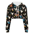 thumbnail image 3 of Renewold Flowers Chicken Crop Tops Hoodies for Birthday Gifts Fashion Lightweight Top Cozy Shirt Casual Women Crew Neck Long Sleeve Pullover Sweatshirt Size 4XL, 3 of 6