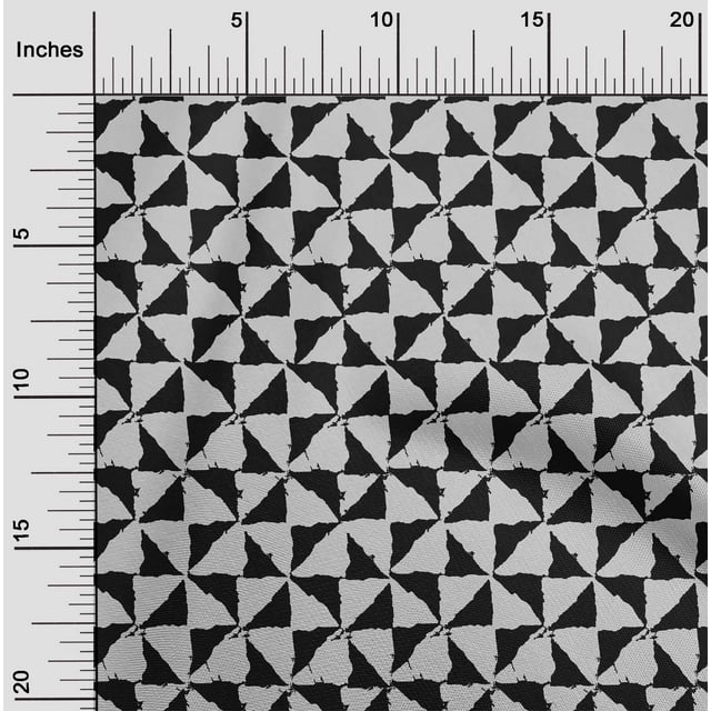 oneOone Georgette Viscose Fabric Geometric Block Printed Craft Fabric BTY 42 Inch Wide