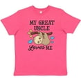 thumbnail image 3 of Inktastic My Great Uncle Loves Me with Sloth and Hearts Youth T-Shirt, 3 of 5