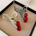 thumbnail image 4 of Cherry Hair Clips Rhinestone Barrettes for Women Non Hairpins Stylish Hair Accessories for Thick or Thin Hair, 4 of 7