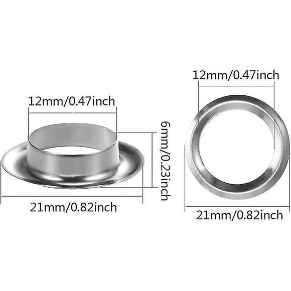 Grommet Kit Grommet, 12 Mm Grommet Kit Metal Grommet Sets 100 Set Grommets Grommet Kit Grommets For Tarpaulins For Sewing Canvas Tarpaulin Tent Repair