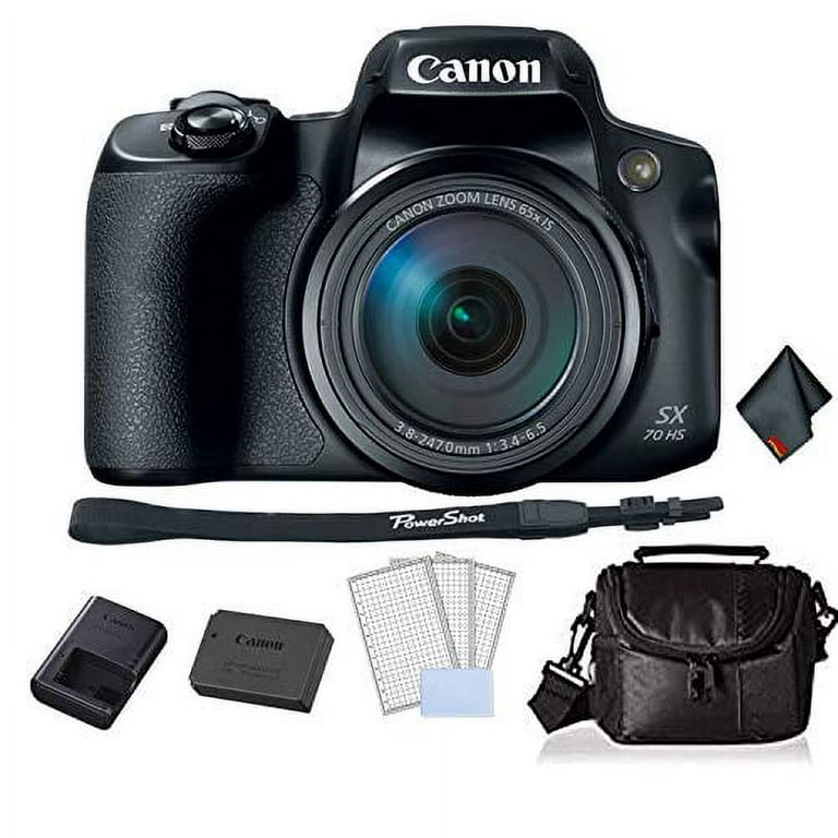 Canon PowerShot SX70 HS Camera Bundle - 20.3MP, 65x Zoom, 4K, Wi