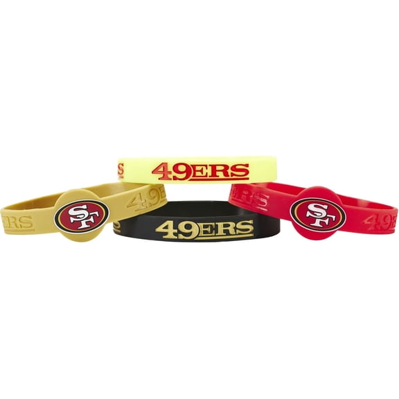 NFL SAN Francisco 49ers Silicone Rubber Wrist Band Bracelet Set of 4
