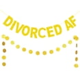 thumbnail image 1 of Miangastore 2pcs DIVORCED Divorced Party Decorative Glittery Banners (Golden), 1 of 8