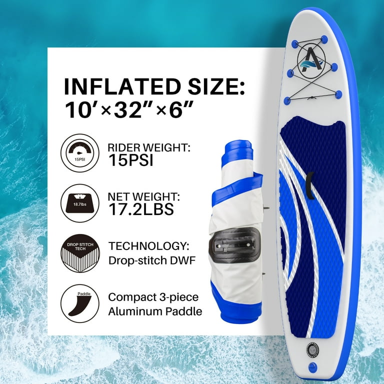 awesafe Inflatable Stand Up Paddle Board 10 x32 x6 SUP with