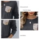 thumbnail image 5 of Blusa con retales con purpurina, cuello redondo, lentejuelas, manga larga, holgada, informal, suave, túnica para mujer, gris S, 5 of 6