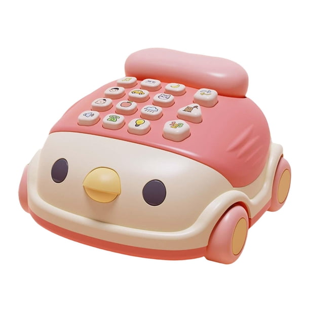 Juguete de teléfono para bebé Baoblaze Musical iluminación 12 funciones rosado