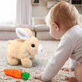 thumbnail image 2 of Electronic Plush Rabbit Toy, Easter Bunny Interactive Toy, Playful Bunny Hops Around Makes Sounds Wiggles Ears, 2 of 4