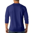 thumbnail image 5 of 3/4 Sleeve Baseball T-Shirts Mens Henley Tops Sport Athletic Jersey Tee Buttons Shirts Dark Blue M, 5 of 5