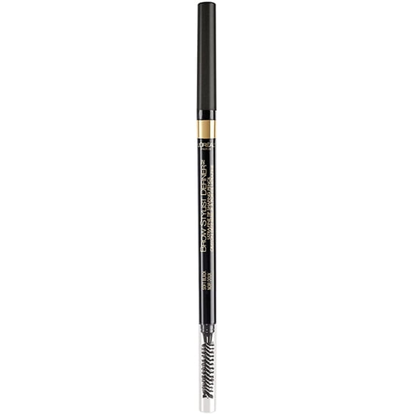 L’Oréal Paris Cosmetics Brow Stylist Definer, Ultra-Fine Tip Eyebrow Pencil, 0.5mm Tip for Well-Defined Brows and Easy Blend With No Gaps, Soft black ,90 mg