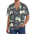 thumbnail image 3 of Fotbe Gamers print Short Sleeve Button Down Shirts for Men Casual Summer Beach Wrinkle Free Shirt-Large, 3 of 7