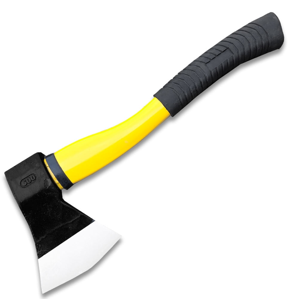 13.5" Black And Yellow Camping Axe Black Metal Handle With Carbon Steel Head