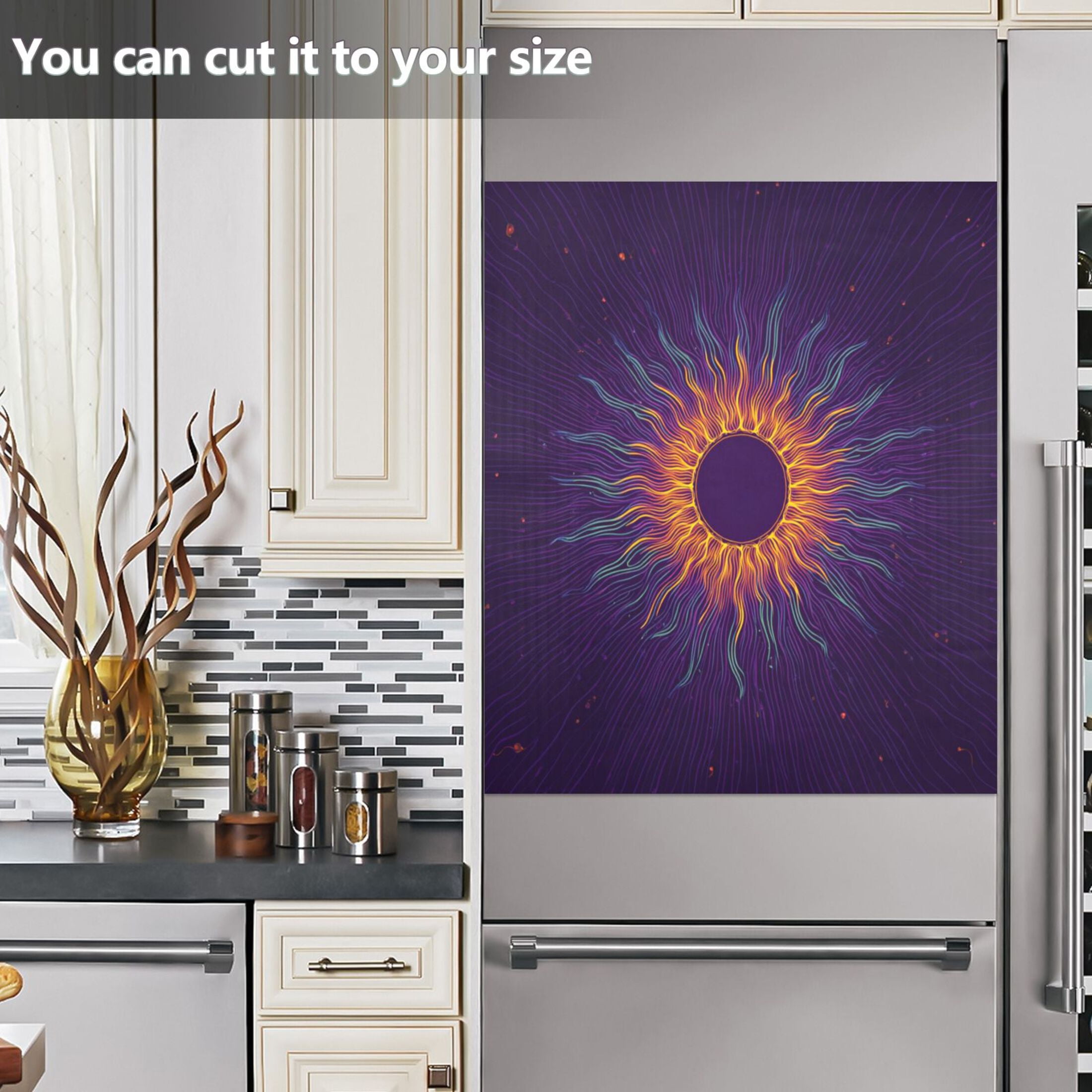 IAUYY Magnetic decorative sticker - 23x26 Inch PVC Refrigerator Decorative Cover, Removable DIY Art for Kitchen Appliances A Dazzling Array Of Colors