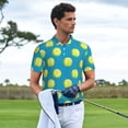 thumbnail image 2 of Kdxio Ball Tennis Print Men's Short Sleeve Polo Shirt,Midweight Men's Shirt, 2 of 6