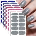 thumbnail image 3 of YTTAL (Buy 2 Get 1 Free)10pcs Glitter Pink Nail Polish Strips, Long-Lasting Nail Stickers for Women, DIY Manicure Kit, Waterproof Nail Art Decals with Shimmer Finish, 3 of 9