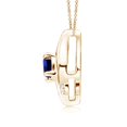 thumbnail image 2 of ANGARA Lab Grown Shell Style Sapphire and Lab Diamond Pendant for Women in 14K Yellow Gold (Size-4x3mm) | September Birthstone, Anniversary, Jewelry Gift for Women | Lab-Grown Blue Sapphire Necklace, 2 of 8