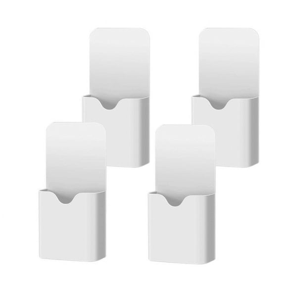 4 Pieces Magnet Pen Holder Dry Erase Magnetic Marker Holder Whiteboard Magnetic Holders Pencil Cup Refrigerator Storage Organizer for Office Home Whiteboard Locker Fridge, White