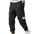 thumbnail image 2 of HAPIMO Men's Straight Leg Pants Slim Cotton Linen Jeans Clearance Casual Relaxed Athletic Dungarees Solid Color Holiday Trendy Trousers Mid Waist Zipper Black XXL, 2 of 9