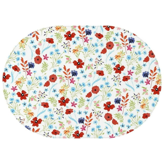 Oval Tablecloth Spring Flower Floral Tablecloth,Wipeable Polyester Table Cover for Rectangle Tables,Durable Table Cloths Fitted Tablecloths for Camping Dining Buffet Parties
