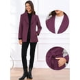 thumbnail image 2 of DARING DIVA Women's Lapel Collar One Button Overcoat with Belt S Purple, 2 of 8