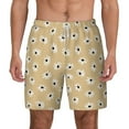 thumbnail image 2 of Picia Daisies Flowers pattern Mens Swim Trunks with Compression Liner Stretch Beach Shorts Quick Dry with Zipper Pockets No-Chafing Board Shorts-Large, 2 of 9