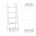 thumbnail image 3 of Riverbay Furniture 5-Shelf Transitional Wood Open Back Ladder Bookshelf in White, 3 of 9