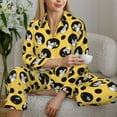 thumbnail image 6 of Yiaed mouse live in cheese home Print Pajamas Women's Long Sleeve Sleepwear Soft Button Down Loungewear Pjs Lounge Set Nightwear Womens Pajama Pants-Medium, 6 of 7