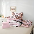 thumbnail image 5 of Manfei Bohemian Aztec Bedding Comforter Set 7-Piece for Adult, Pink Brown Tribal Geometric King Bedding Sets, Southwestern Reversible Bed Sheets, Luxury Bedroom Decor, 5 of 7