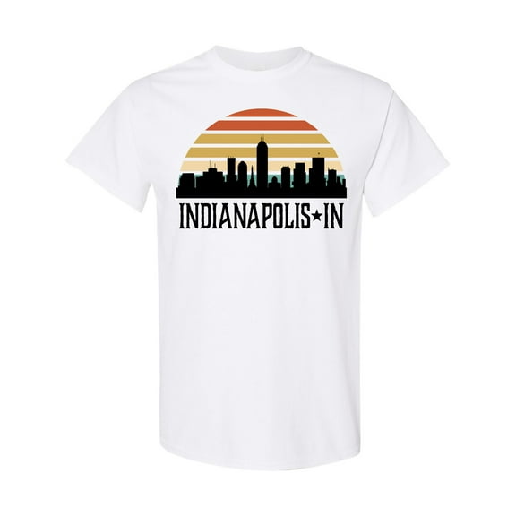 Inktastic Indianapolis Indiana Skyline Retro T-Shirt