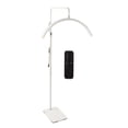 thumbnail image 3 of Lámpara de pie LED de media luna con control remoto, ajustable, de 23 pulgadas, para extensiones de pestañas, cuidado de la piel, lectura, de 110 a 1240 V, enchufe británico blanco, 3 of 14