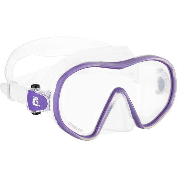 Cressi F-Dual Mono-Lens Masks, Clear/Purple